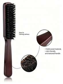Shunfa Hair Comb - Soft/Medium-Hard Smooth Styling Comb, Can Be Used For Hair Styling, Smoothing Frizz, Flattening Hair Strands, Creating A Smooth Hairstyle Without Flyaways, Unisex, Wooden Handle Design; Essential For Back To School, Travel, Suitable For Women, Comb, Hair Comb - Multicolor - View 7