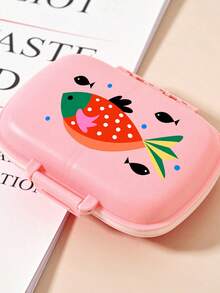 Small Medicine Box With Retro Fish Pattern, Retro Medicine Box, Portable Minimalist Medicine Box, Medicine Storage Box With Compartments, Suitable For Family And Travel, Portable Travel Mini Medicine Box, Divided Travel Medicine Storage Box, - Multicolor - View 9