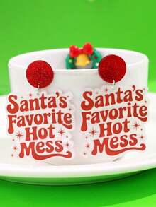 1 Pair Christmas Exquisite Creative High-End Niche Design Personalized Fashion Santa's Favorite Hot Mess Acrylic Earrings, Women's Daily Holiday Party Outfit Gift Jewelry - Multicolor - View 2