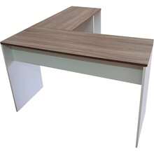 Office Desk - White (Absolute)/Brown (Neo Walnut) - View 4