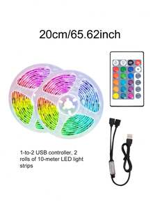 Christmas Decoration 24-Key Remote Control RGB 3535 Color Changing LED Light Strip, USB Powered Halloween Decoration Bedroom Living Room Decoration TV Backlight Strip Suitable For Holidays, Parties, Rooms, Kitchens, TVs, Home Decor And Other Occasions. - Multicolor - View 12
