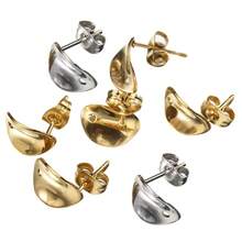 10Pcs Stainless Steel Hollow Floral Pattern Ear Hooks With Hanging Holes, Suitable For DIY Jewelry Making, Bohemian Earring Base Accessories - Stainless Steel Earrings - View 2