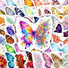 50Pcs Colorful Butterfly Graffiti Stickers, Cute Floral Butterfly Decals For Notebook, Skateboard And Water Bottle DIY Decoration - 50 PCS - View 11