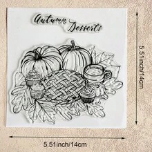 Thanksgiving Autumn Transparent Silicone Stamps, Turkey, Pumpkin, Rabbit, Autumn Text Pattern Rubber Stamps, Suitable For Greeting Card Making, Scrapbooking, DIY Paper Crafts - Thanksgiving-1 - View 11