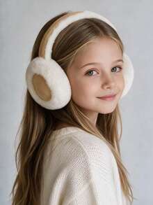 1Pc Kids Winter Earmuffs Warm Ear Muff Girls Boy Cute Furry Ear Warmers Foldable Ear Covers For Cold Weather - Multicolor - View 3