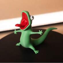 1pc Funny Chameleon Lizard Figurine, Big Mouth Gecko Statue With Tongue, Cute Reptile Desktop Decor Creative Gift - Multicolor - View 7