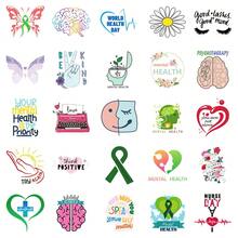 49Pcs Creative Warm Hand-Drawn Mental Health Themed PP Waterproof Decals For DIY Journal Decor - 49PCS - View 5