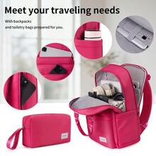 Lightweight Luggage Sets 3 Pieces Carry On Luggage Expandable PP 20 Inch Suitcases With Wheels - Rose Red - View 5