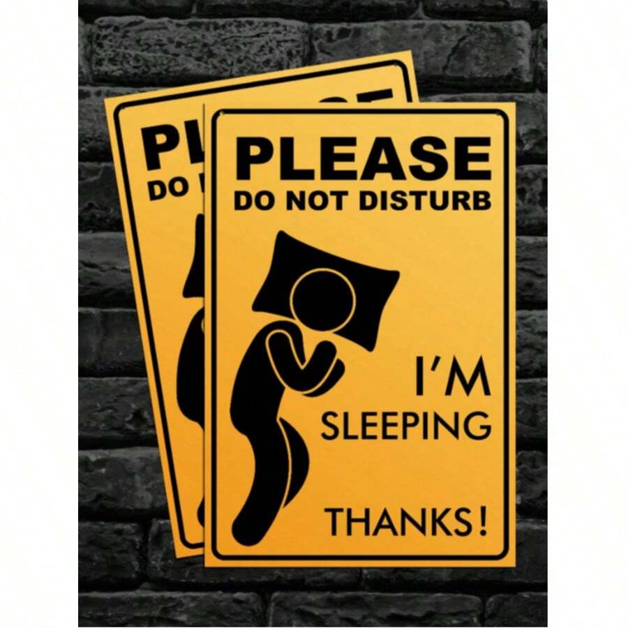 1pc Wooden Hanging Decor, Bedroom And Lounge Door Sign, "Do Not Disturb I'm Resting/Sleeping" Notice, 30cm*20cm*0.3cm, Includes Hemp Rope - Do Not Disturb - View 1