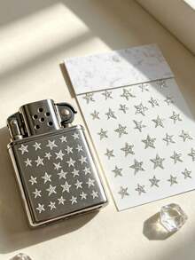 1 Set Star Stickers, Silver Glitter Design, Scrapbooking Supplies, Suitable For Nail Art, Phone Case Decoration, Daily Decoration - Glitter Star Stickers - View 6