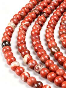 Yumfeel 1 Strand Natural Red Jasper Beads, Length 38cm/15inch, Size 4/6/8/10mm, Approx 36-95pcs Smooth Round Loose Beads, Suitable For DIY Bracelets And Necklaces Women's Jewelry. Jewelry Making Materials, Decorative Beads. Handmade Christmas/Valentine's Day Gifts. - Multicolor - View 7
