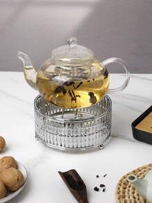 1 đế hâm trà bằng kim loại chạm khắc phong cách vintage, bếp hâm trà tròn 14cm dùng nến, phù hợp cho trà chiều tại nhà, tụ họp, sử dụng hàng ngày và trang trí bàn ăn, phụ kiện trà chiều tại nhà (không bao gồm ấm trà và nến) - Nhiều màu - Xem 1