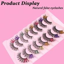 Fake Eyelashes, Colored Lashes Mink Eyelash With Color On End, 8 Pairs Fluffy Long Thick Colorful False Lash, 3d D Curl Salon Extensions Strip, Full Curly Eyelash Cat Fox Eye Lashes Pack For Christmas & Halloween - Multicolor - View 5