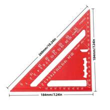 7-Inch Woodworking Square Ruler, Aluminum Alloy Triangle Ruler, Multi Angle Protractor With Metric Measurement, Precision Woodworking Measuring Tool, Suitable For Home Decoration And Design Projects - 7-inch - View 3