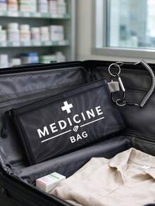 Kantong Penyimpanan Bermotif "Obat", Tas Organizer, Dompet Rantai Anti Pencurian, Tempat Paspor, Pengatur Kabel, Tas Kosmetik, Dompet Koin, Desain Jaring untuk Akses Mudah, Cocok untuk Penggunaan Sehari-hari dan Perjalanan - MultiWarna - View 6
