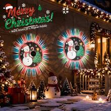 1/2pcs Outdoor Solar Powered Christmas Snowman Projector Light, IP Waterproof, Colorful Glow Snowman & Christmas Tree Pattern Projection Light, Solar Landscape Light, Suitable For Backyard, Lawn, Home Exterior Wall, Christmas Holiday & Festival Party Decoration - Christmas Snowman Projector Wall Light - View 8