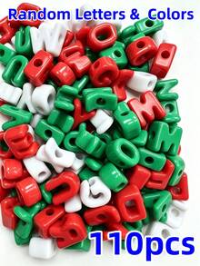 110pcs Mixed Random Rainbow Color UV Coated Acrylic Letter Beads, DIY Jewelry Making Bracelet Keychain Accessories - Multicolor - View 19