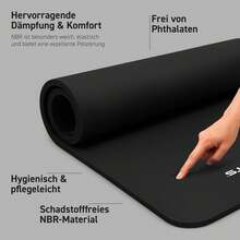Gymnastikmatte Premium - rutschfeste Fitness- & Yogamatte - Schwarz - Matt - Übersicht 2
