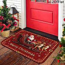 This Christmas Rug Is A Santa Claus Gift. Made Of Felt Fabric, It's Machine Washable. The Printed Rug Is Perfect For Entryway Doormats, Bathrooms, Living Rooms, Laundry Rooms, Home Decor, And Spring/Summer Decor. Ideal For Home And Kitchen Decor. - Multicolor - View 5