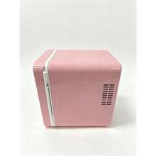 4L Dual‑Use Mini Cosmetic Fridge, Cooler & Warmer, 28dB Quiet Refrigerator With Flat LED Light Panel, Removable Shelf For Skincare, Drinks, Breast Milk, Bedroom Travel - Pink - View 2