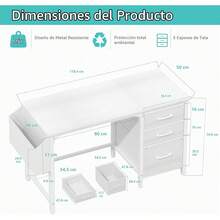Desk And Drawer Storage - White - View 7