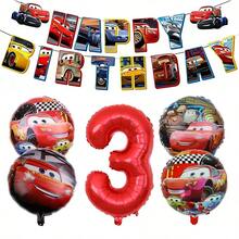 Disney McQueen Flag Aluminium Foil Ball Decoration Set, Red Numbered Family Party Decorations And Wall Decor Props - View 14