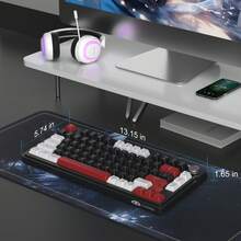 MageGee GK950 Bluetooth/2.4G/Wired Membrane Keyboard, Adjustable RGB Backlight, 80 Keys, Rotary Knob For Volume & Light Control, 4000mAh Battery, Silent Typing Keyboard, Suitable For Laptop,/PC/Tablet/Study/Family/Gift/Work/Gaming - View 9