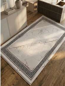 Non-Slip, Washable, Digitally Printed Rug, Runner, Kitchen Rug, Suitable For Living Room ,Bedroom , Outdoor - Silver - View 2