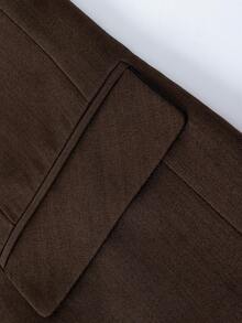 Men's Solid Color Casual Versatile Commute Travel Blazer - Brown - View 7