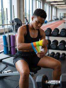 Elastic Breathable Non-Woven Sports Tape, Suitable For Supporting Wrist, Ankle, Lower Back, Knee And Finger, Ideal Accessory For Fitness Activities And Various Ball Sports - Multicolor - View 2