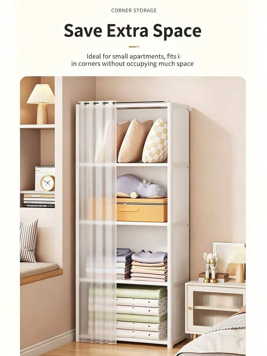 1pc Multi-Functional Easy Install Minimalist Clothing Storage Cabinet, Bookshelf Dust-Proof Storage Rack, Suitable For Office, Classroom, Living Room, Bedroom, Dormitory, Multiple Sizes Available, Teacher's Day, Christmas, New Year Gift Recommendation, Large Capacity, Premium - Multicolor - View 1