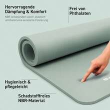 Gymnastikmatte Premium - rutschfeste Fitness- & Yogamatte - steingrau - Übersicht 2