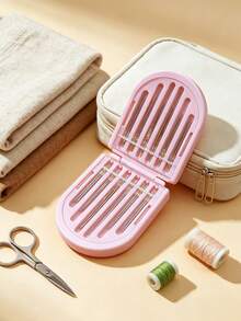 Pink Portable 20pcs Embroidery Sewing Needle Set, Multi-Compartment Needle Box With Multiple Lids, Multi-Purpose Storage For Various Sewing Needles, Suitable For Embroidery, Hand Sewing And Repair, Ideal For Embroidery Enthusiasts And Sewing Beginners, Used For Clothing Repair And Fabric DIY Crafts - 20 Needles for the Box - View 2