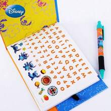 Monogram Disney 1SET  Officially Licensed Stitch Autograph Book, Tropical Hibiscus Notebook With Pen, Blue Orange Theme, Stationery Gift For Fans - Multicolor - View 5