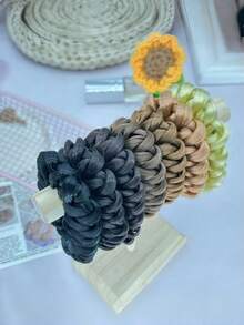 High Elastic Handmade Braided Wig Hair Tie Twist Hair Rope Hair Band Rubber Band Bun Hair Rope Hair Accessories Headwear - Multicolor - View 3