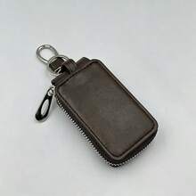 1pc Simple And Portable Car Key Bag Leather Key Protection Case Anti-Loss Universal Key Holder With Waist Strap And Grained Texture - Multicolor - View 17