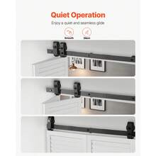 Kit de Rieles para Puertas Corredizas Plegables de Granero, con Montaje Superior, Deslizamiento Suave y Silencioso, Fácil de Instalar, para Dos Puertas de Armario, Lavandería, 914 x 40 x 6 mm - 4,8 kg - Ver 5