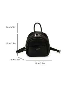 1PC New PU Mini Backpack, Casual Minimalist Elegant Design, Zipper Closure, Adjustable Shoulder Straps, Suitable For School, Travel, Can Easily Hold Daily Essentials, Versatile Item, Applicable To Various Styles And Occasions - Multicolor - View 10