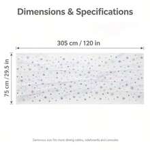1pc White Dreamy Colorful Snowflake Table Runner, Christmas Table Decor, 75*305cm, Polyester Mesh, Colorful Snowflake Foil Stamped Table Runner, Transparent Tulle Dining Table Decoration, Wedding Party Atmosphere Table Decor, Banquet Wedding Dessert Table Decoration Long Tablecloth, Christmas Holiday Party Table Runner - White - View 3