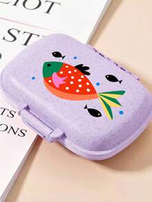 Small Medicine Box With Retro Fish Pattern, Retro Medicine Box, Portable Minimalist Medicine Box, Medicine Storage Box With Compartments, Suitable For Family And Travel, Portable Travel Mini Medicine Box, Divided Travel Medicine Storage Box, - Multicolor - View 11