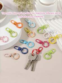 Móc khóa lò xo handmade DIY nhiều màu kẹo ngọt dùng làm trang sức và túi xách, khóa cài cho móc chìa khóa, quần áo búp bê và khóa túi - Nhiều màu - Xem 4