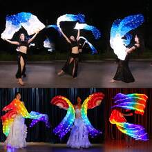 1pc Adult LED Glowing Silk Dance Fan, Designed For Women, Long Flowing Glowing Hand Fan, Shiny Stage Accessory, Suitable For Carnival, EDM Concerts And Parties - Flowing Water Fan - View 8