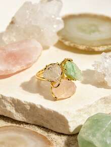 (Batu Alam dan Bentuk Kerang Warna Acak) 1 buah Cincin Wanita Elegan Bergaya dengan Batu Alam Amethyst Citrine dan Bahan Emas Tembaga (Cocok untuk Hadiah Kasual dan Pemakaian Sehari-hari) - Gaya 1 - View 17