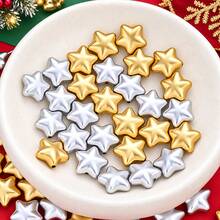 5/10/20PCS Classic Christmas Star Beads 20mm Sparkling Golden Silvery Acrylic Focal Beads For Jewelry Making DIY Phone Chain & Gift - Star - View 5