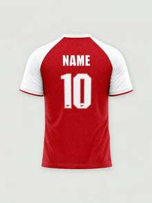 2026-27 Season League Team Customized Football Jersey, Personalized Logo, Number, Team Name And Player Name, Sporty Red Summer Style - Red - View 4