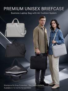 Shock-Proof Design, Unisex Briefcase, 2 Colors Available, 2 Sizes Fit 14-Inch And 16-Inch Laptops, Suitable For Travel And Commute - Laptop Bag - View 12