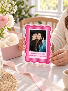 1pc Personalized Besties Photo Acrylic Block, Custom Sister Acrylic Picture Frame, Soul Sister Gift, Bestie Birthday Plaque, Desk Decor Gift - Multicolor - View 6
