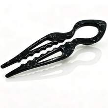 Acetate U-Shaped Double-Prong Hair Stick, Women's Daily Bun Fixing Hair Accessory - Multicolor - View 22