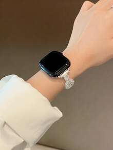 奢華鑽石手錶錶帶，相容 38/40/41/42/44/45/46/49mm 尺寸，適用於 Ultra/Se10/9/8/7/6/5/4/3/2/1 系列 - 月亮鑽手鐲 - 查看 4