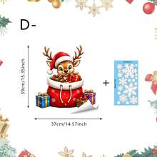 1/4pcs Cute Funny Reindeer Santa Hat Window Decals, Double-Sided Reusable PVC Static Adhesive Glass Stickers, Suitable For Living Room, Balcony, Bedroom, Christmas Home Decorations - Multicolor - View 13